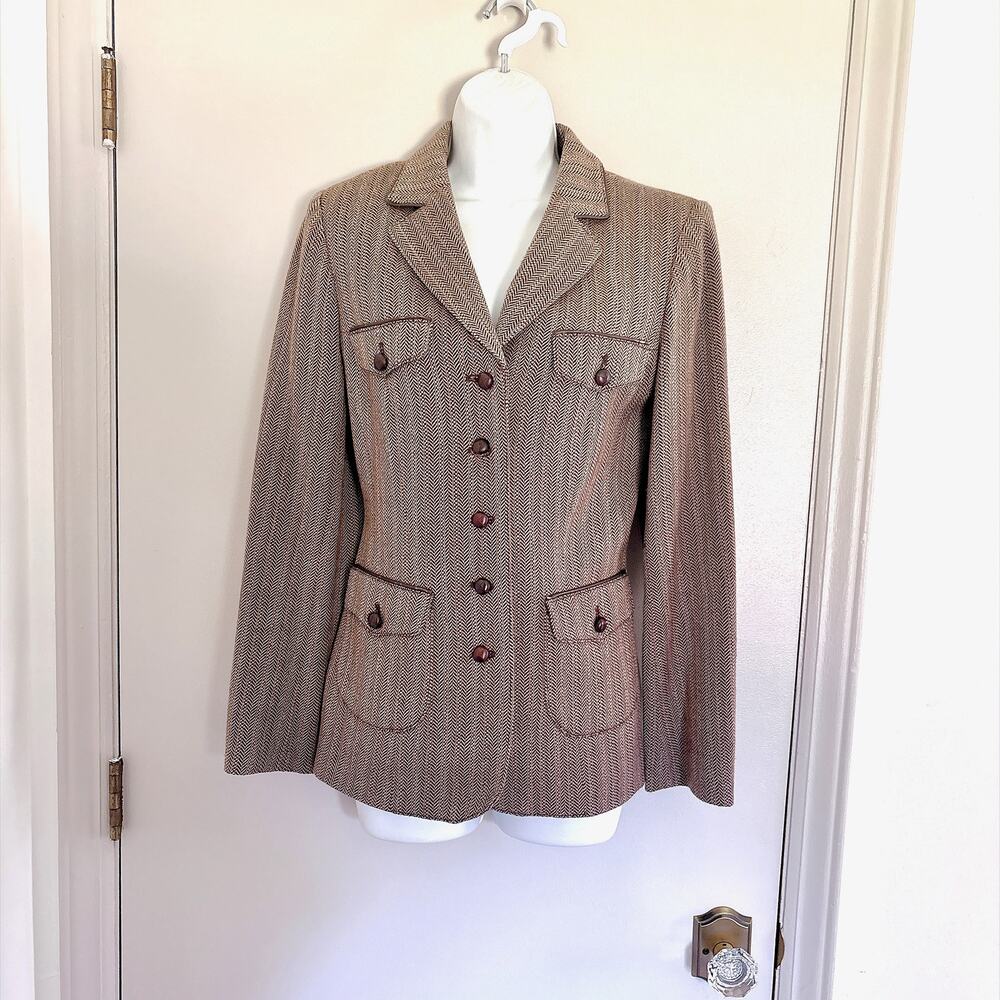 Vintage Weill Paris Brown Tweed Blazer Jacket - 6